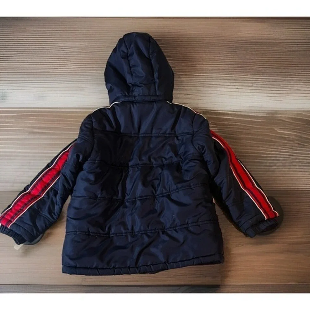 OshKosh Bgosh Red White & Blue‎ Sherpa Kids Coat With Lined Hood Size L/7